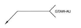 AWS welding symbol tail example 1 showing welding process designation SMAW and WPS number in the tail fork of the reference line