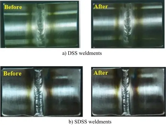 DSS and SDSS weld after and before G48 test