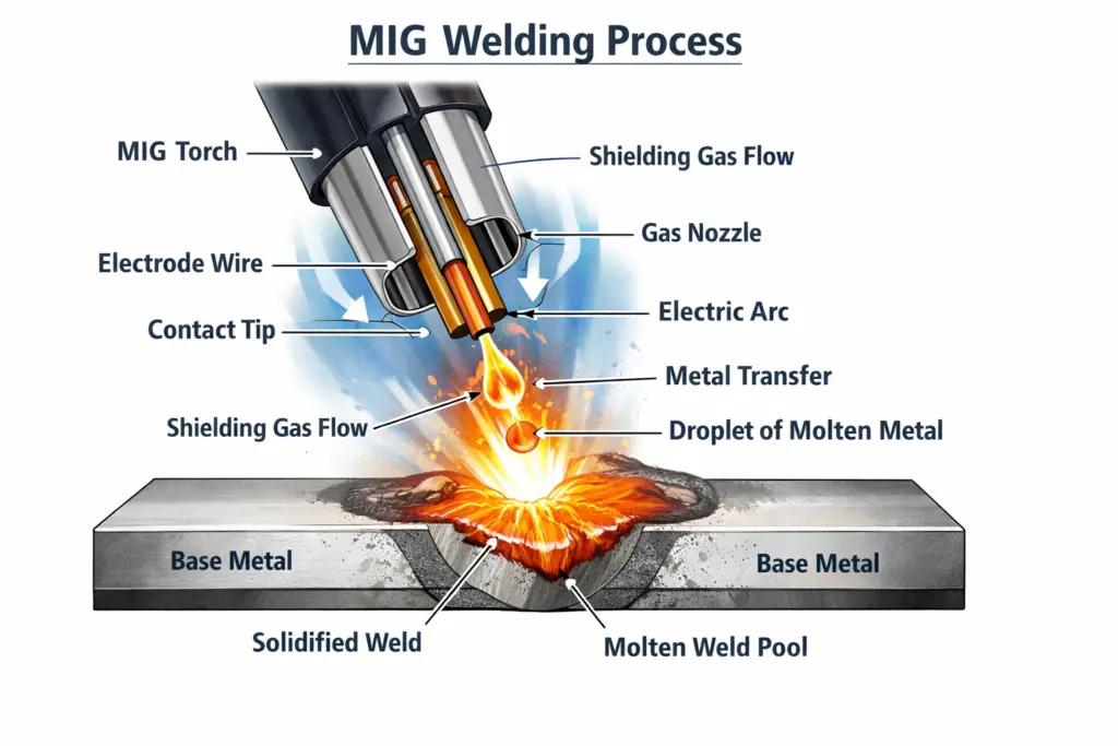 MIG welding process illustration
