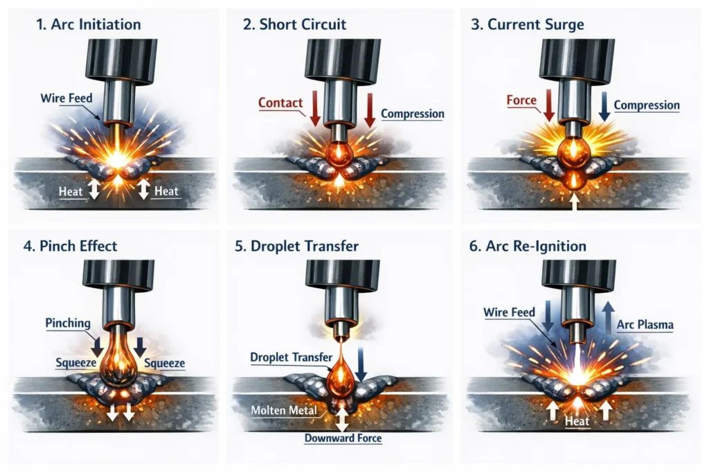 MIG welding short-circuit transfer diagram