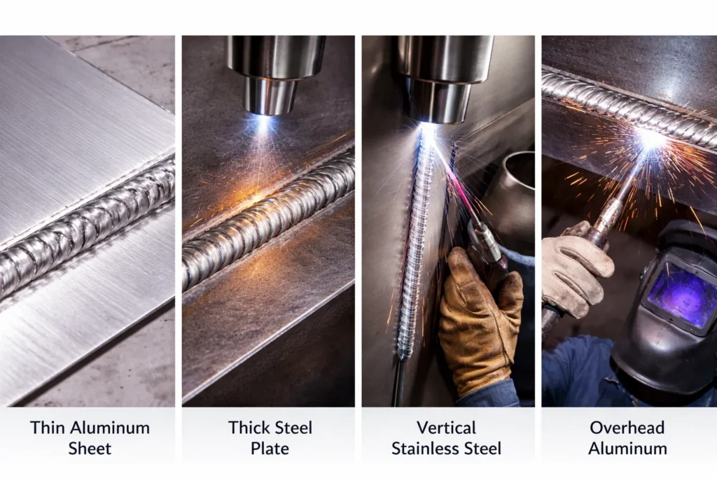 Versatility of pulse MIG welding