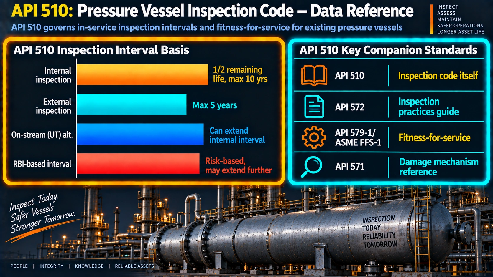 API 510 pressure vessel inspection interval determination process