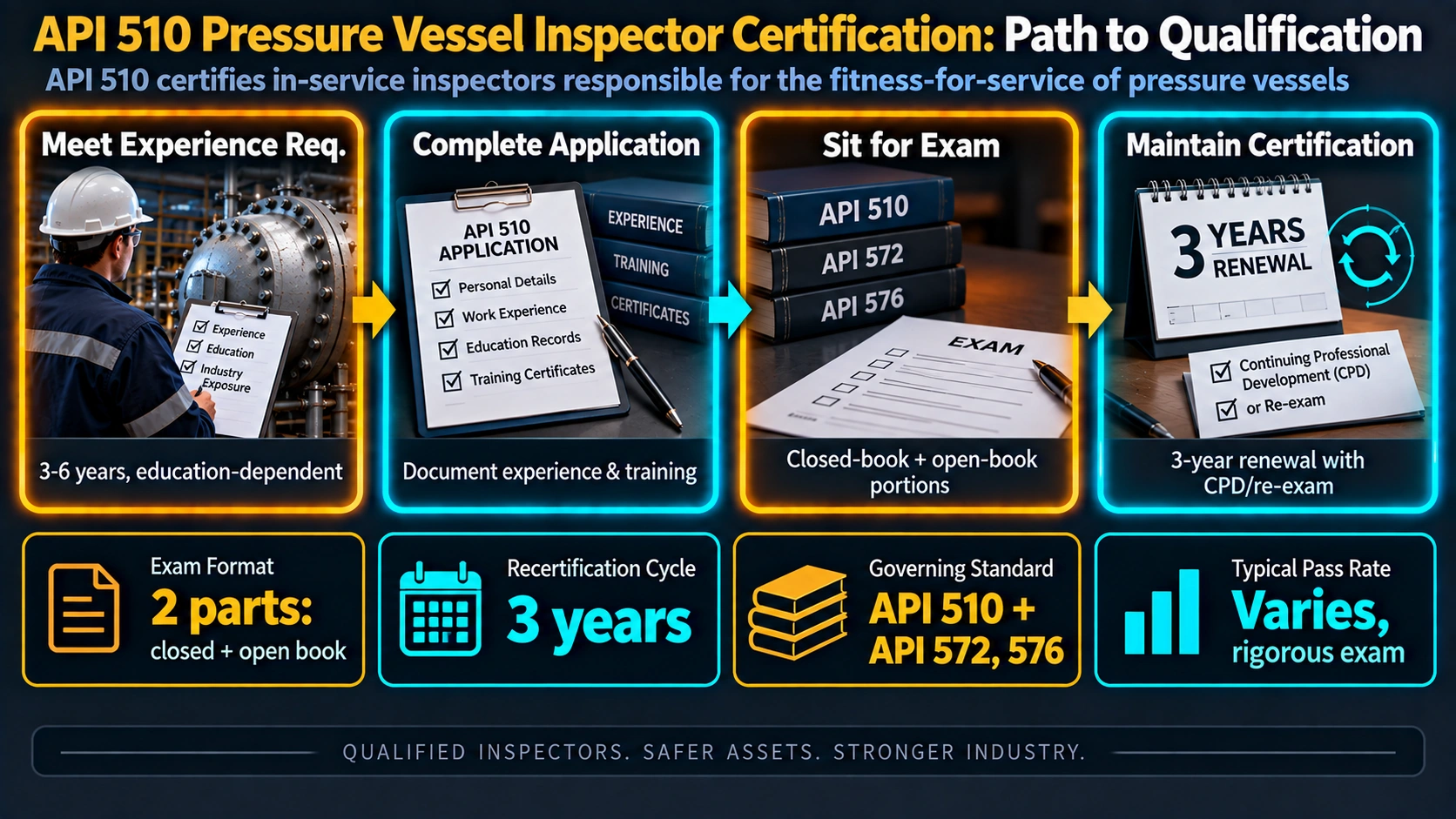API 510 experience requirements by education level