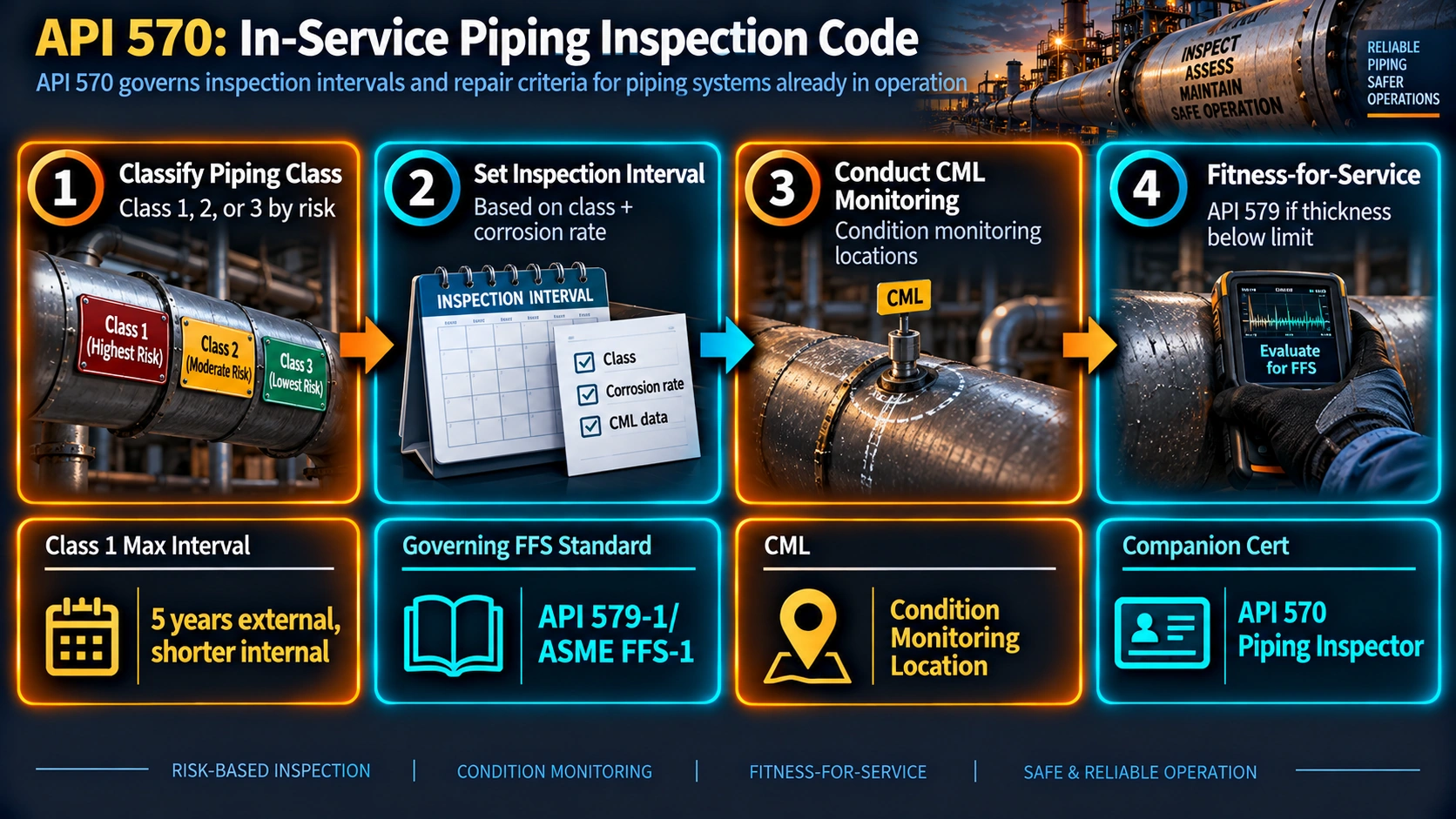 API 570 piping inspection classification and interval determination process