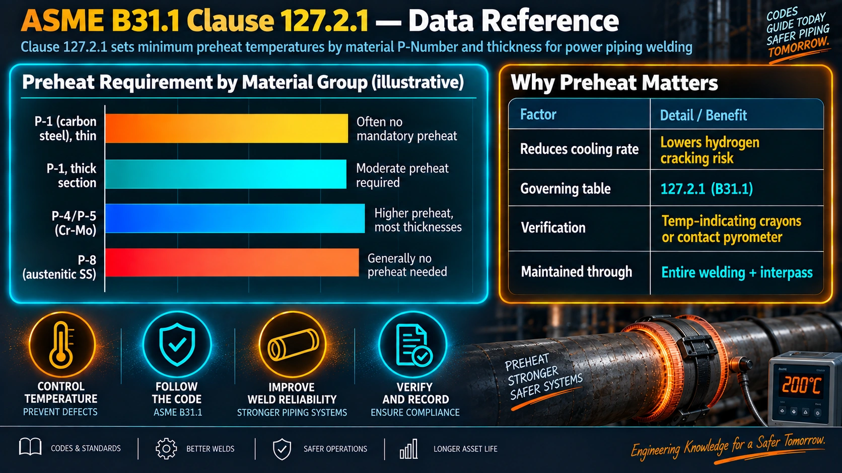 ASME B31.1 preheat requirement by material group and why preheat matters