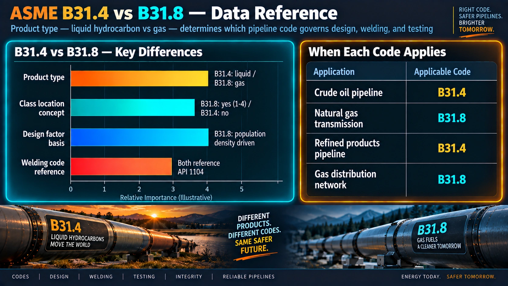 ASME B31.4 versus B31.8 key differences and application
