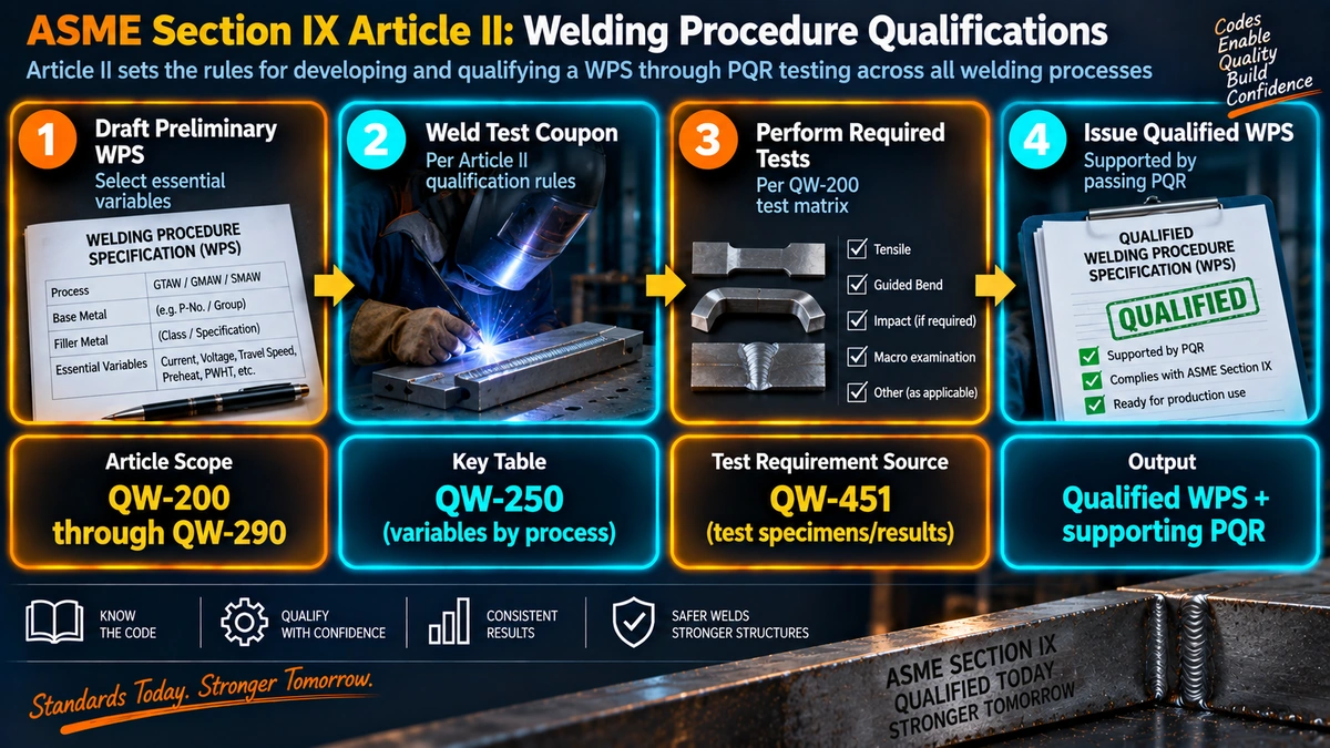 ASME Section IX Article II welding procedure qualification process