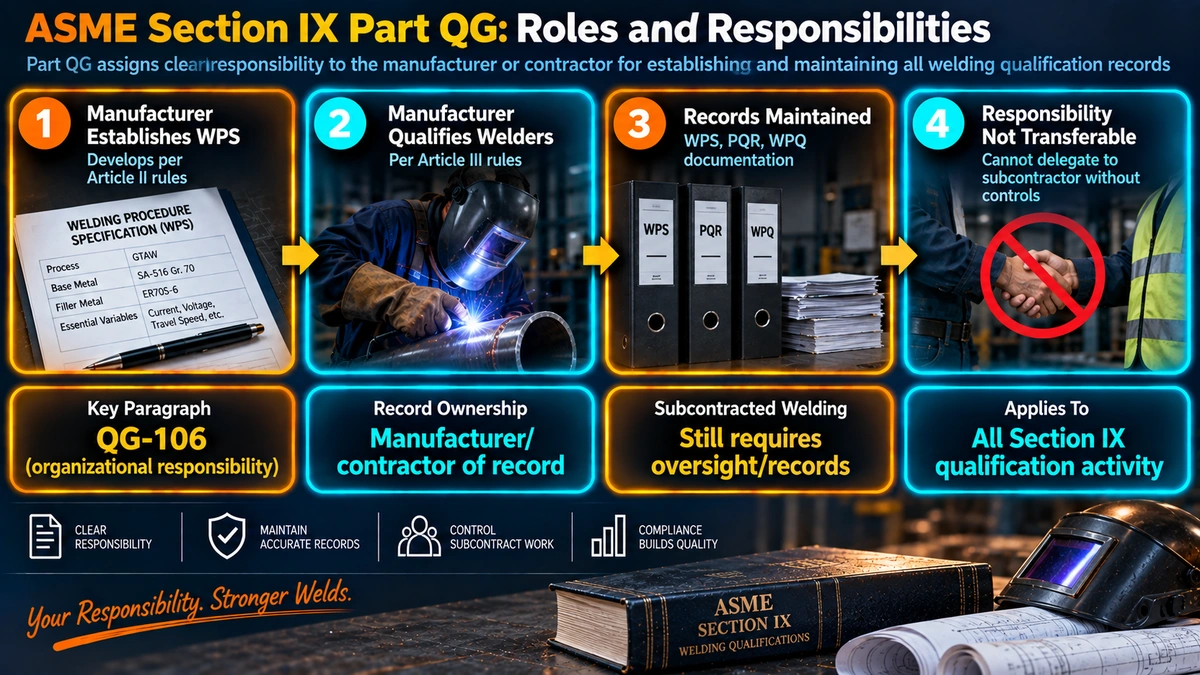 ASME Section IX Part QG responsibility assignment process