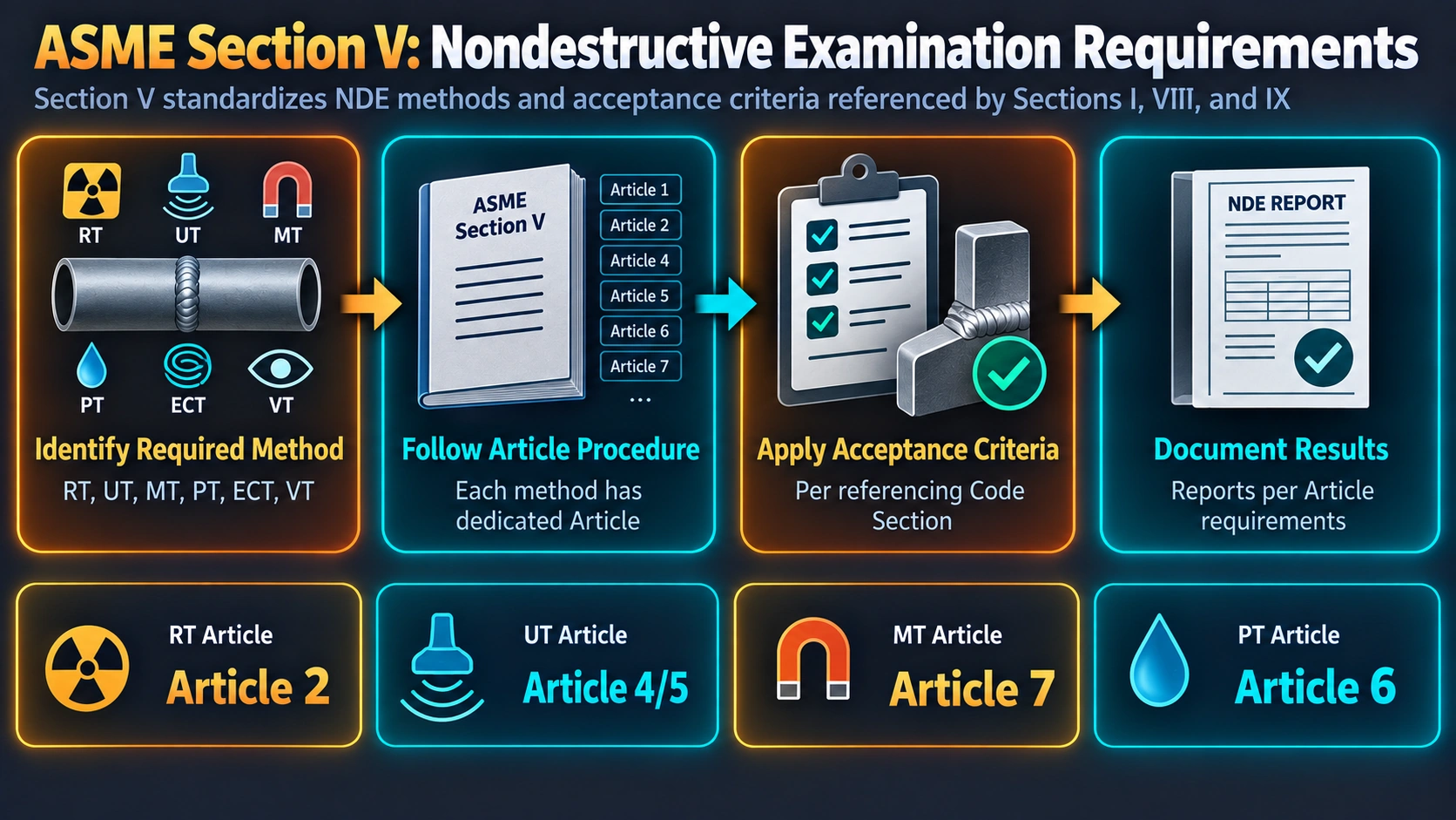 ASME Section V nondestructive examination method selection process