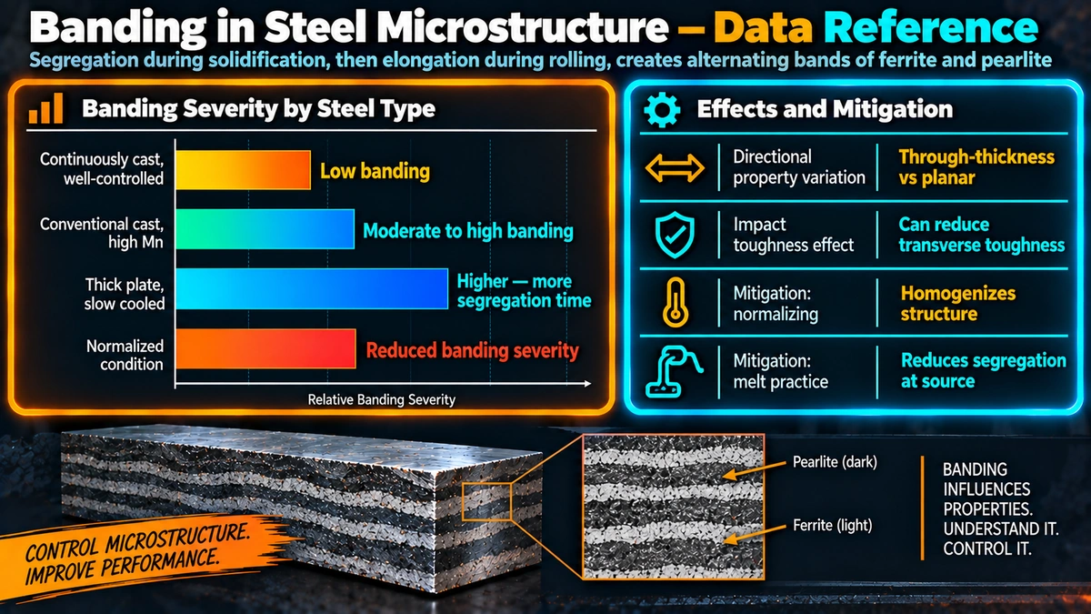 Banding severity by steel type and effects and mitigation methods