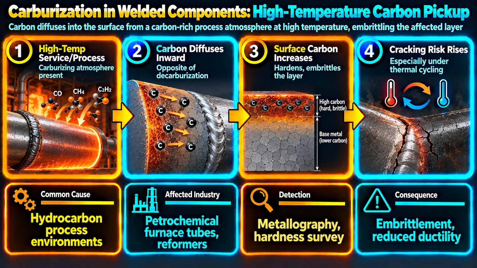 Carburization in Welded Components: High-Temperature Carbon Pickup