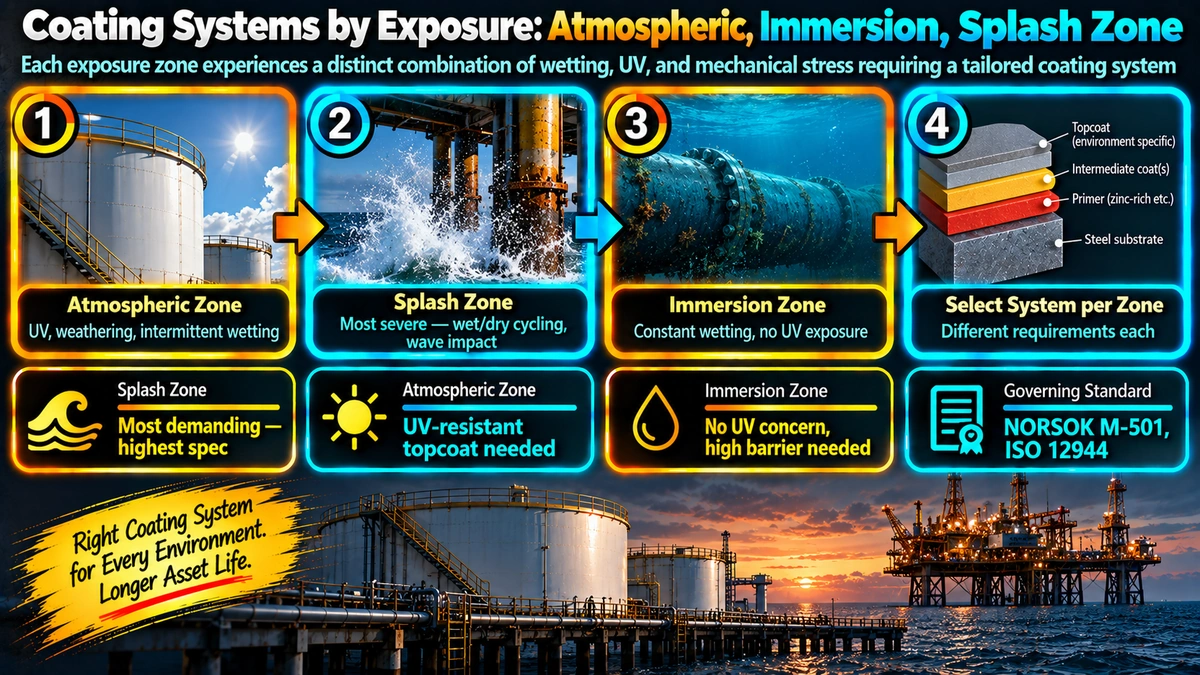 Coating Systems by Exposure: Atmospheric, Immersion, Splash Zone