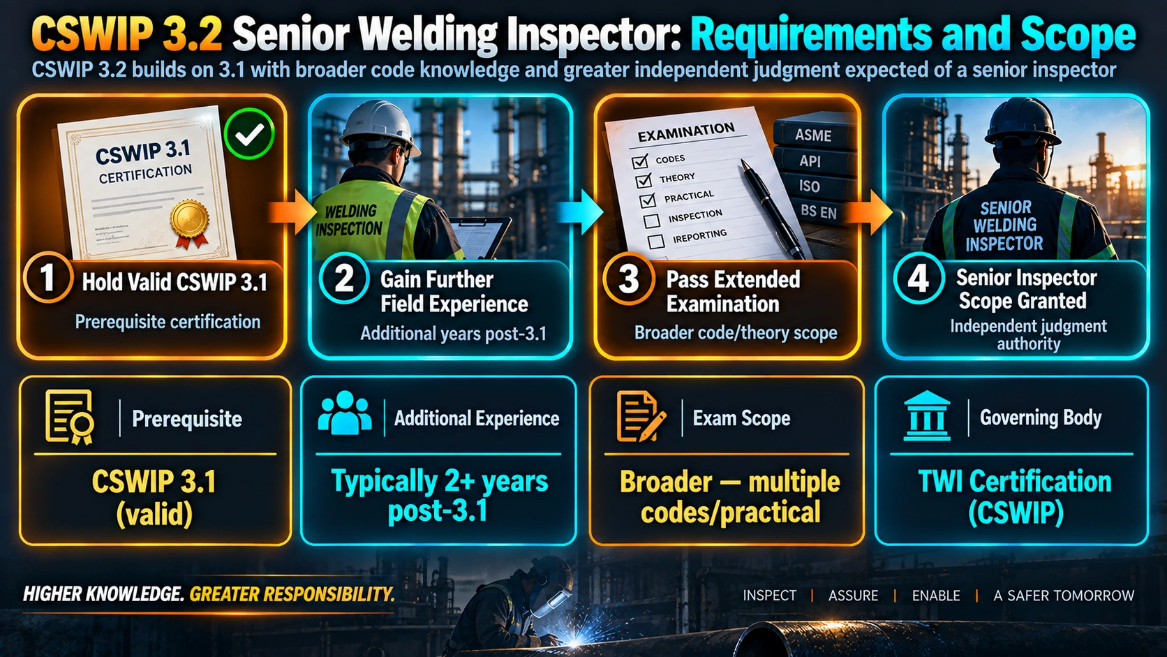 CSWIP 3.2 Senior Welding Inspector: Requirements and Scope