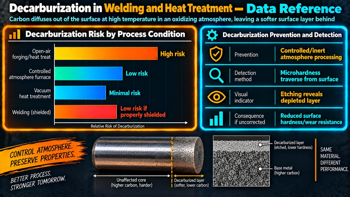 Decarburization risk by process condition and prevention and detection methods