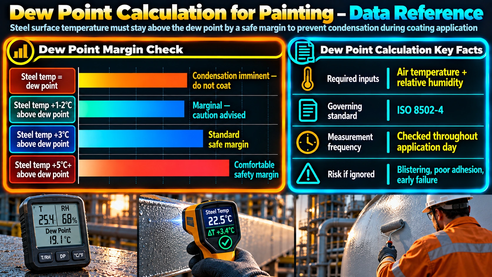 Dew point margin check and calculation key facts