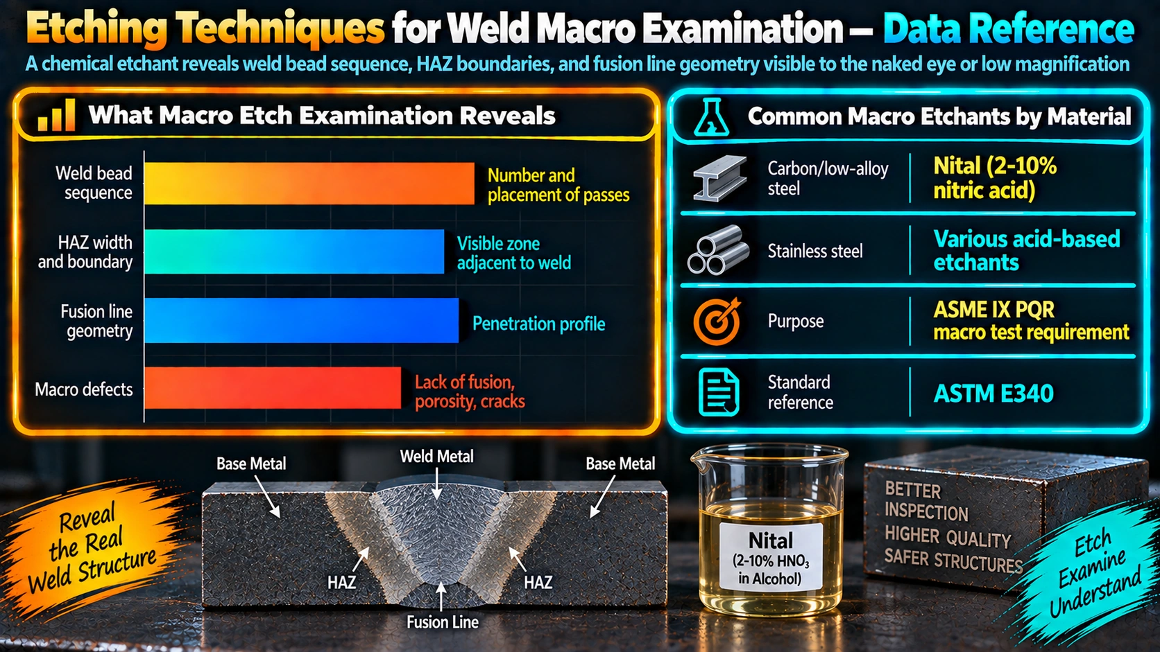 Etching Techniques for Weld Macro Examination — Data Reference