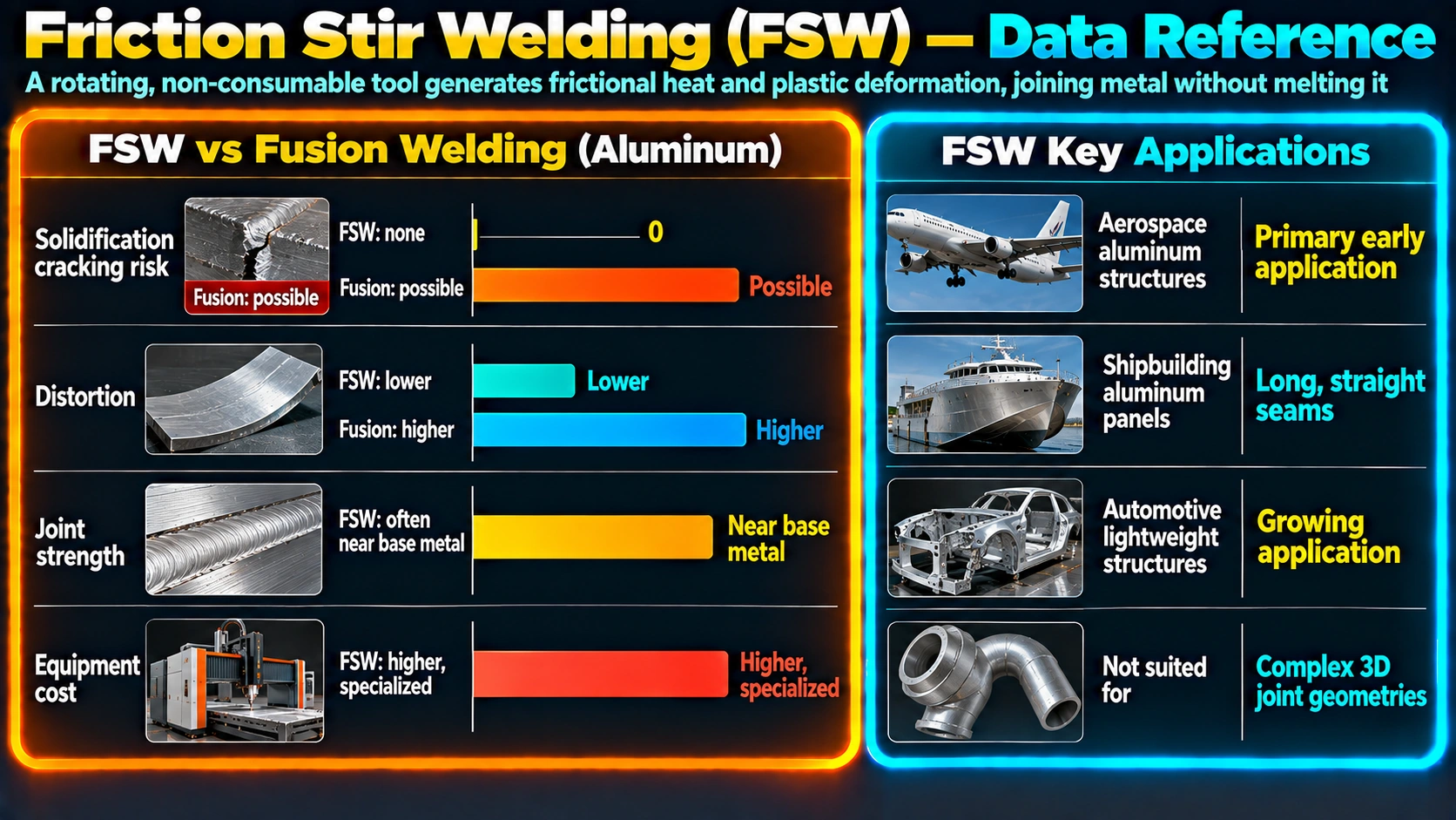 Friction stir welding versus fusion welding and key applications