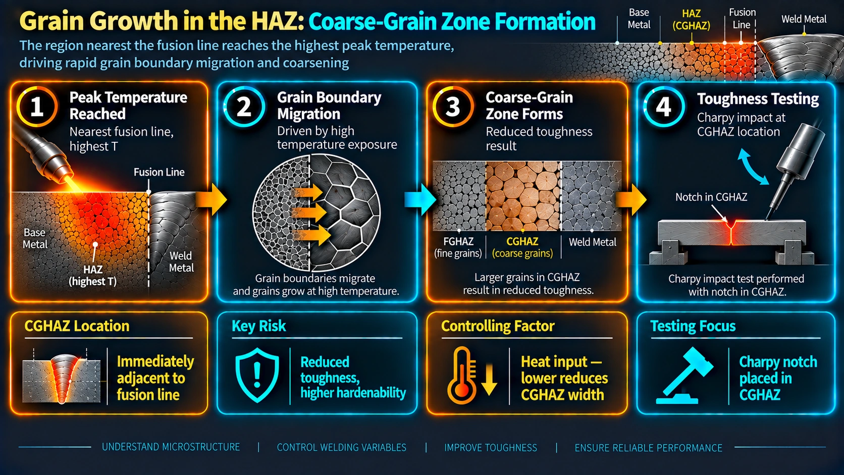 Grain growth in the heat affected zone coarse-grain formation process