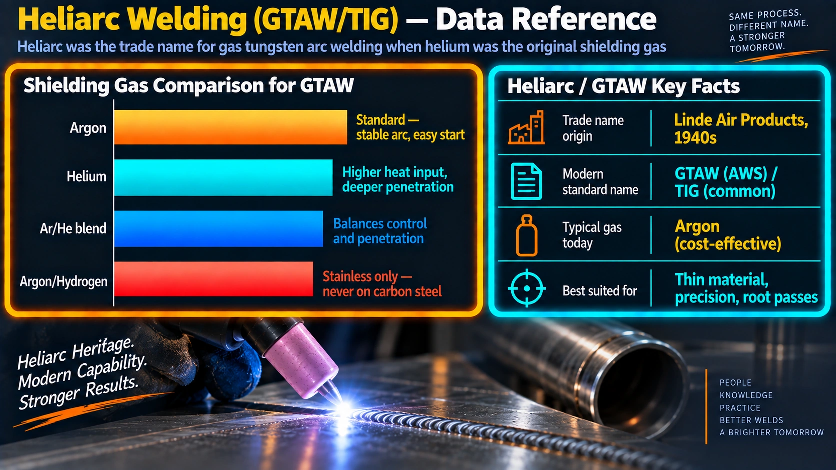 GTAW shielding gas comparison: argon, helium, and argon-helium blends