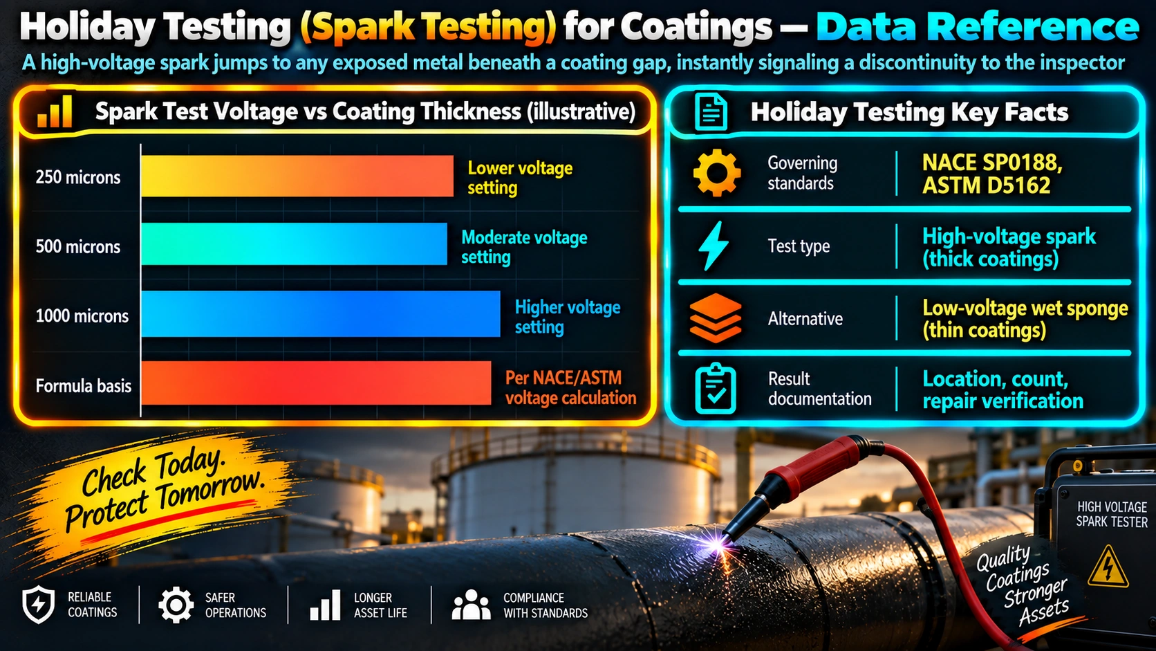 Holiday Testing (Spark Testing) for Coatings — Data Reference