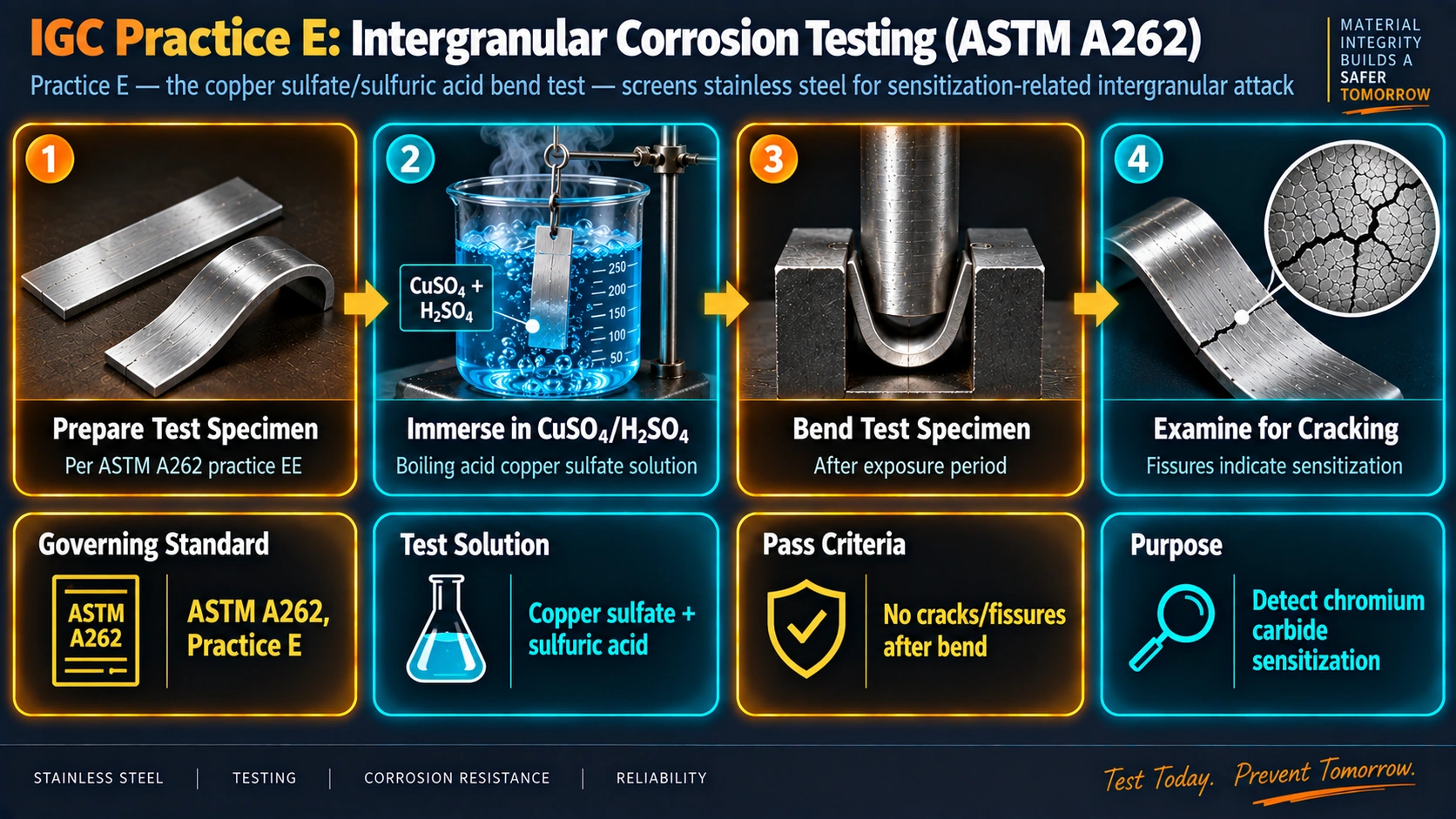 ASTM A262 Practice E intergranular corrosion testing procedure
