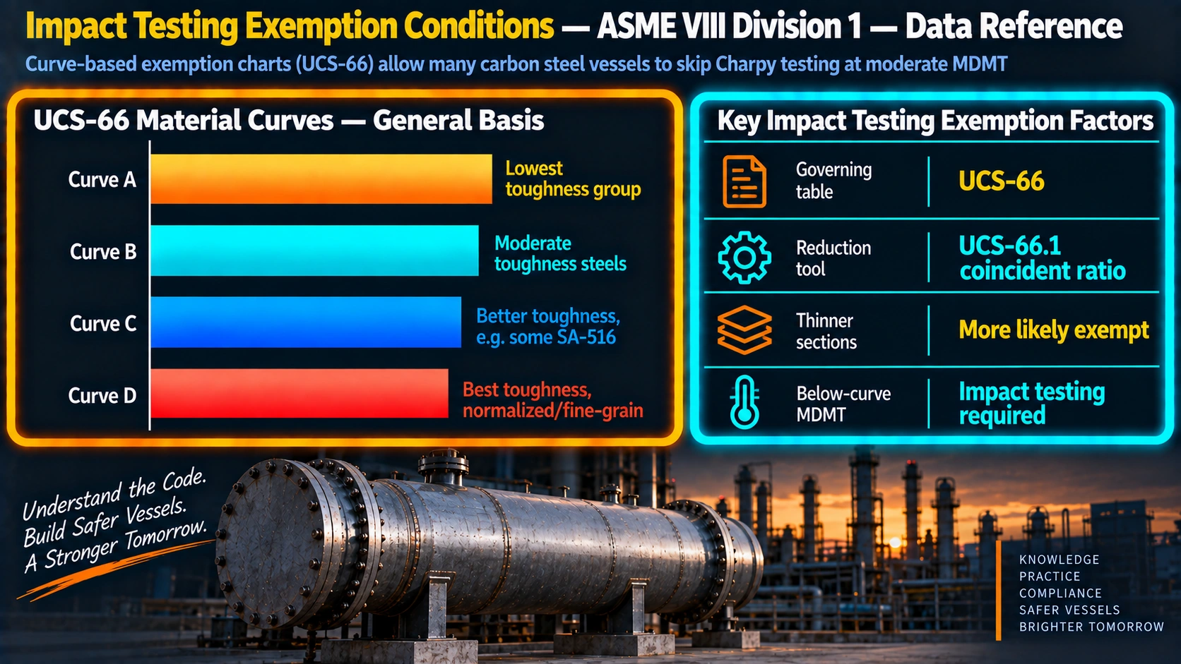 ASME UCS-66 material curves A through D for impact testing exemption