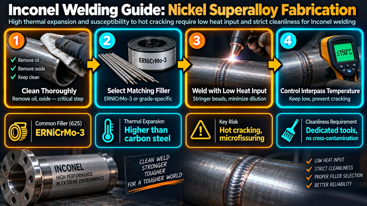 Inconel nickel superalloy welding fabrication process