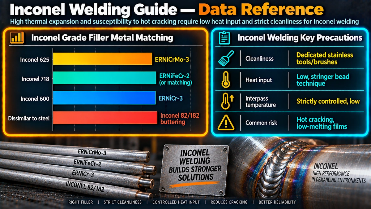 Inconel grade filler metal matching and key welding precautions