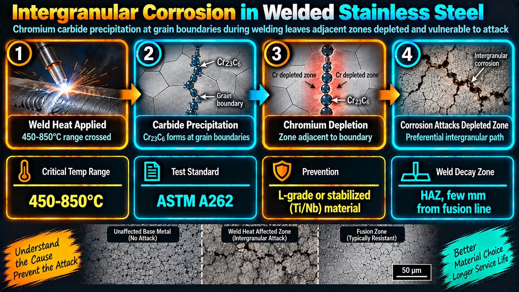 Intergranular Corrosion in Welded Stainless Steel