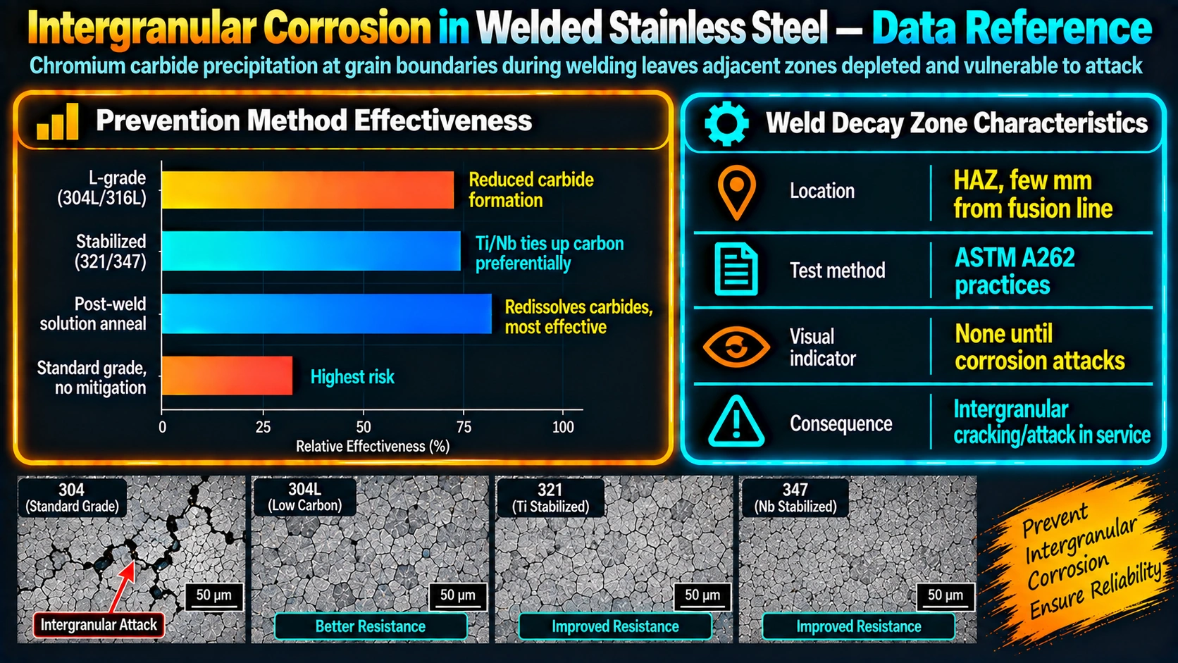 Intergranular Corrosion in Welded Stainless Steel — Data Reference