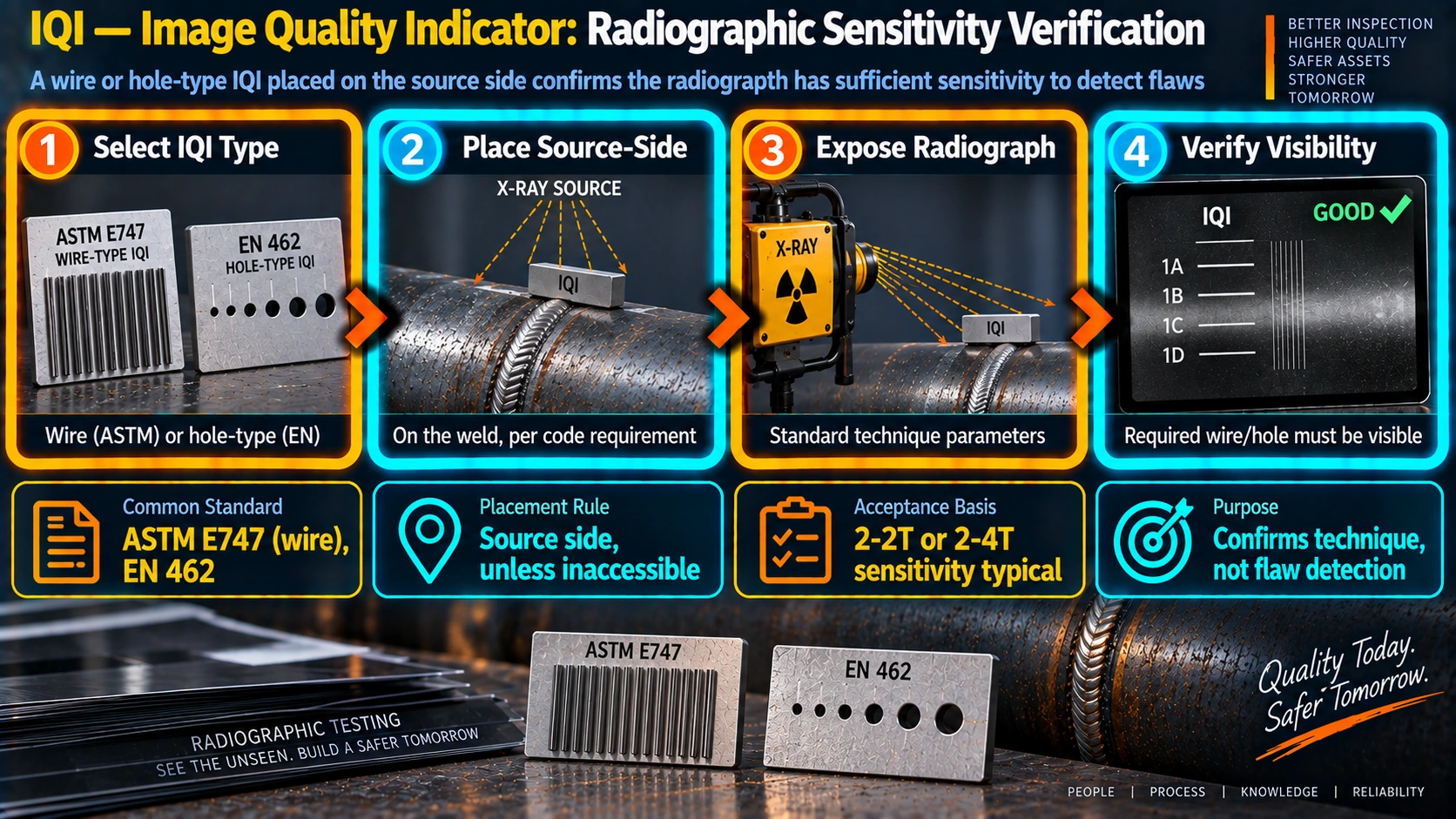 Image quality indicator radiographic sensitivity verification process