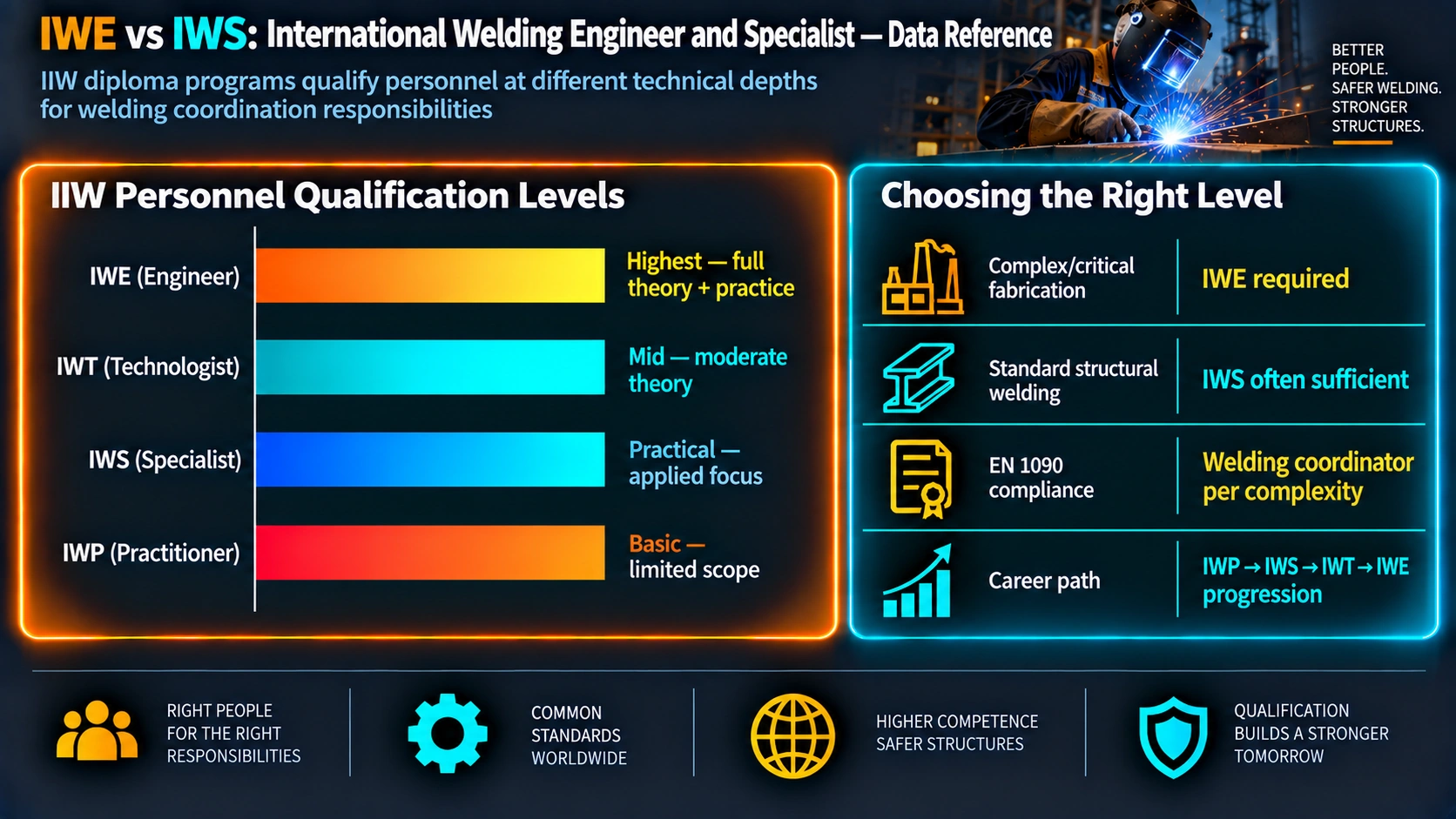 IIW personnel qualification levels and how to choose the right level