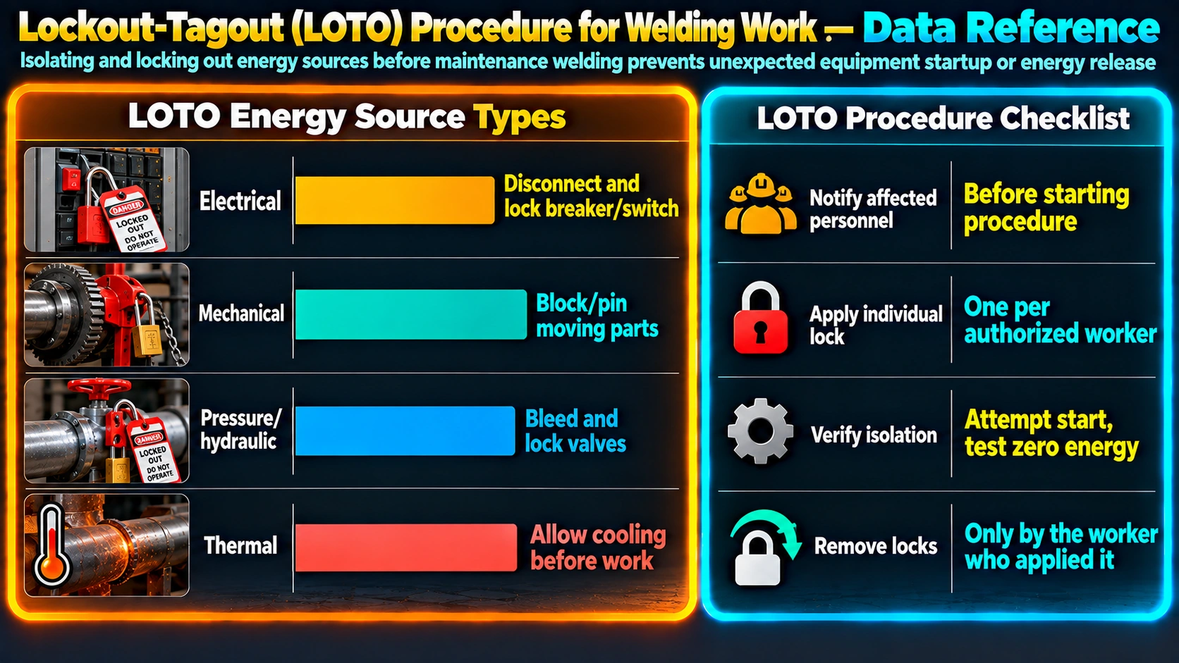 Lockout-Tagout (LOTO) Procedure for Welding Work — Data Reference