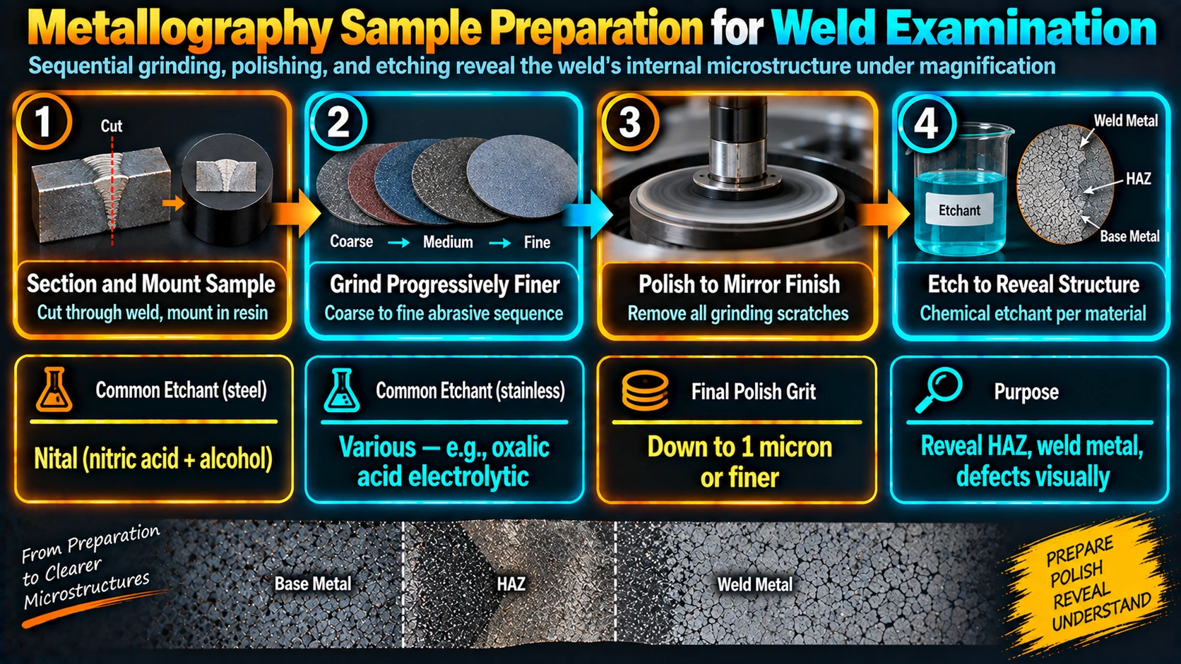 Metallography Sample Preparation for Weld Examination