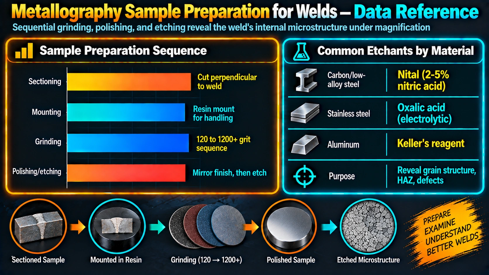 Metallography Sample Preparation for Welds — Data Reference