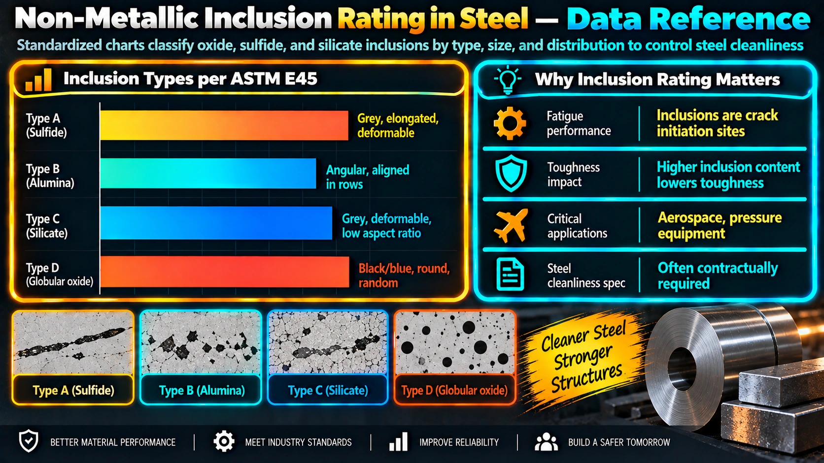 Non-Metallic Inclusion Rating in Steel — Data Reference