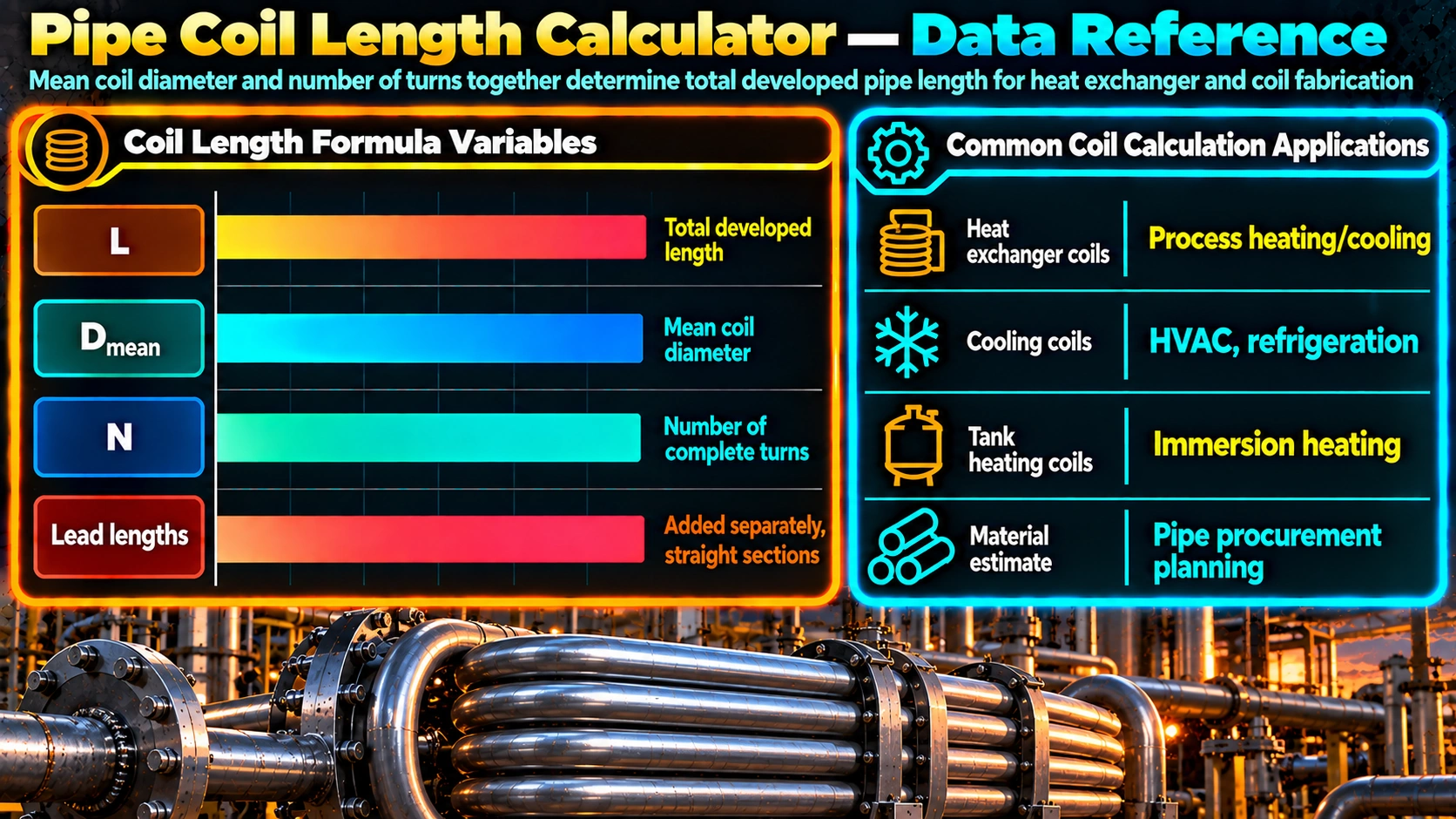 Coil length formula variables and common applications