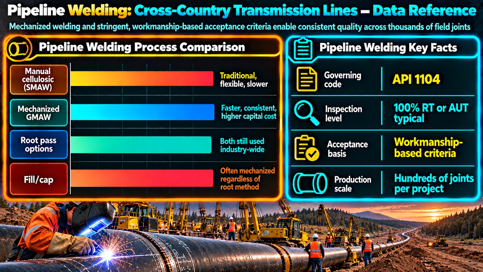 Pipeline Welding: Cross-Country Transmission Lines — Data Reference