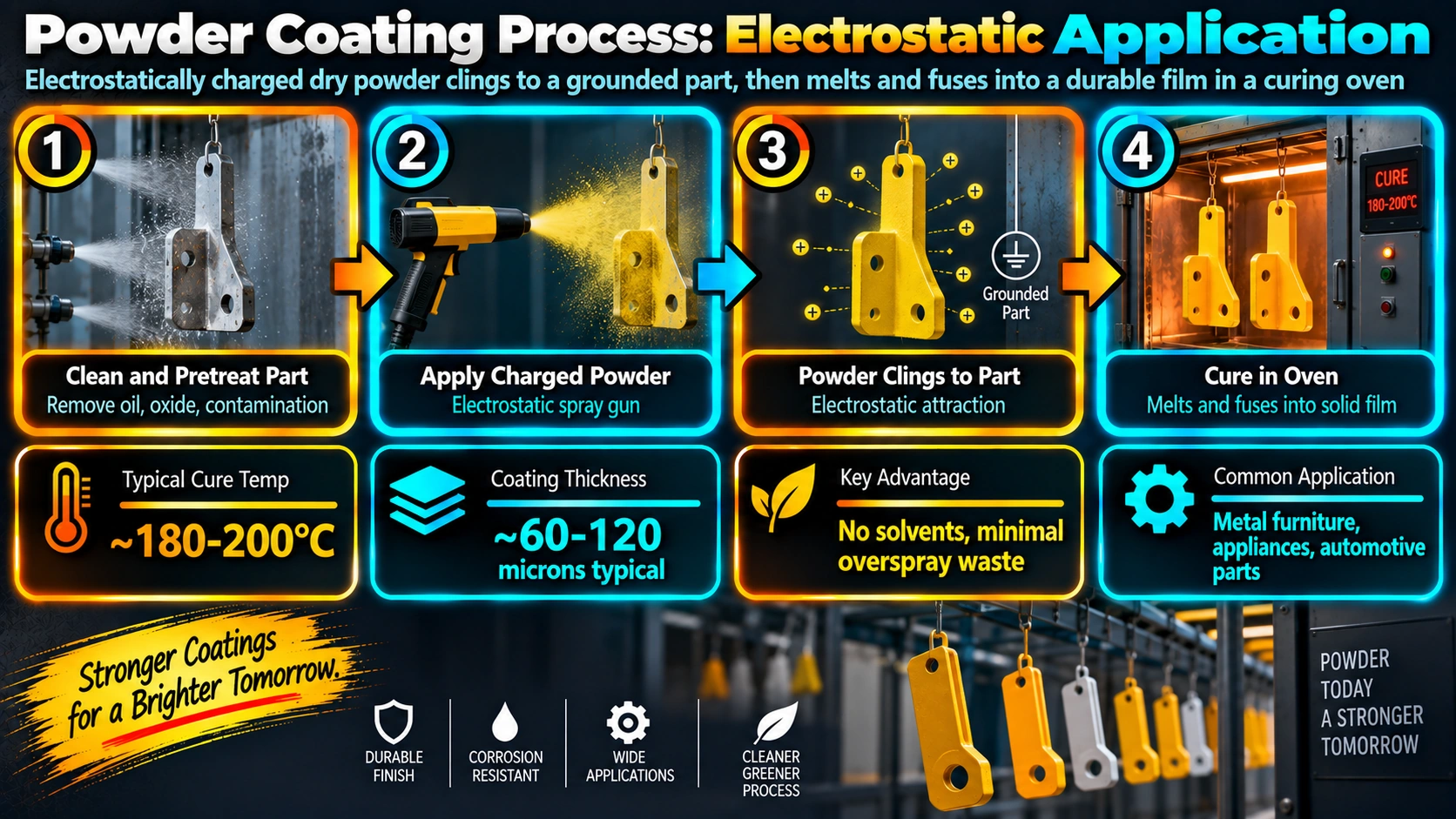 Powder Coating Process: Electrostatic Application