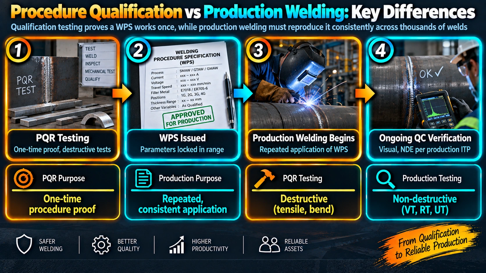 Procedure Qualification vs Production Welding: Key Differences