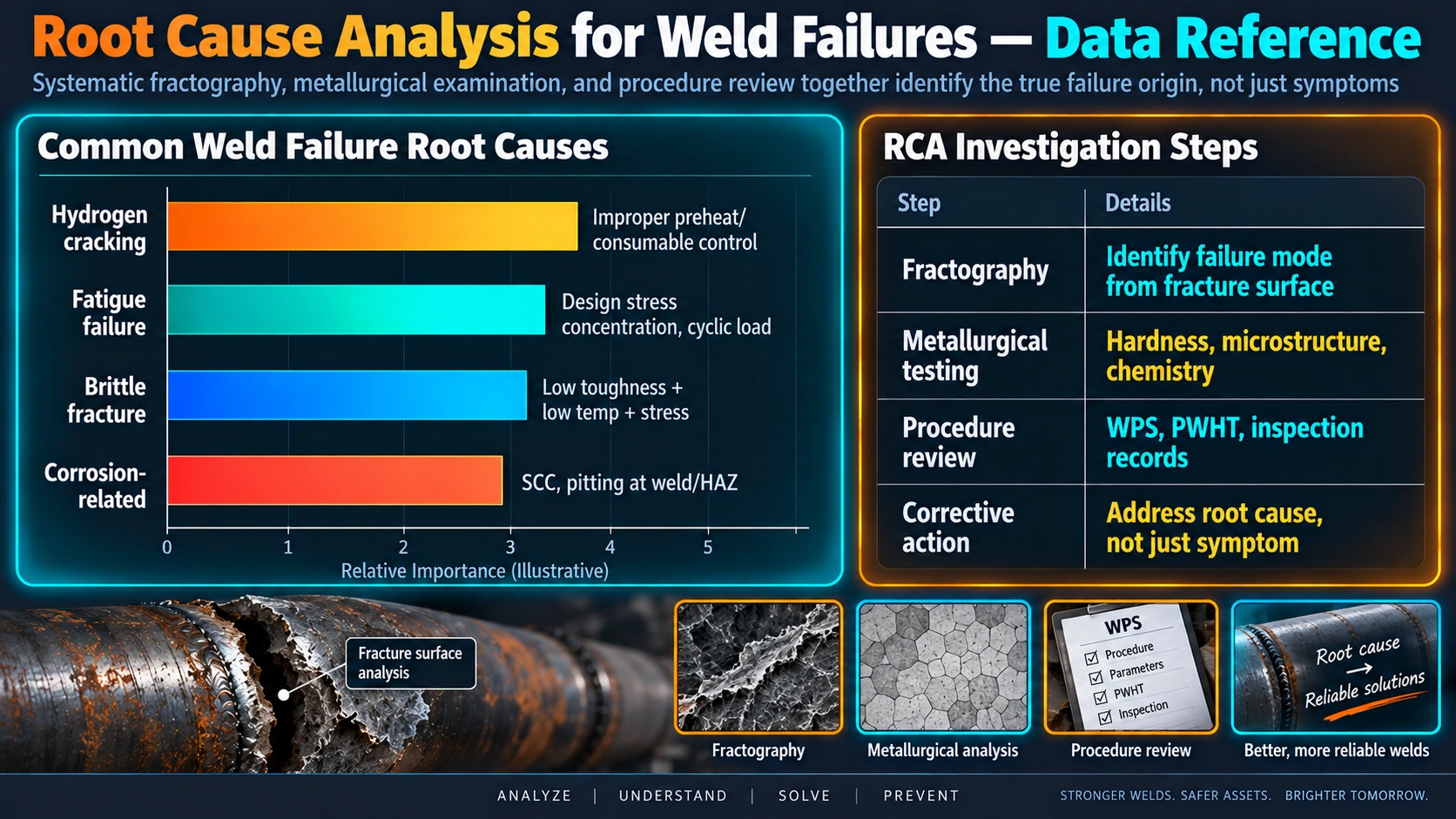 Common weld failure root causes and root cause analysis investigation steps