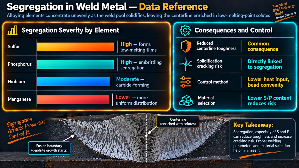 Segregation severity by element and consequences and control methods
