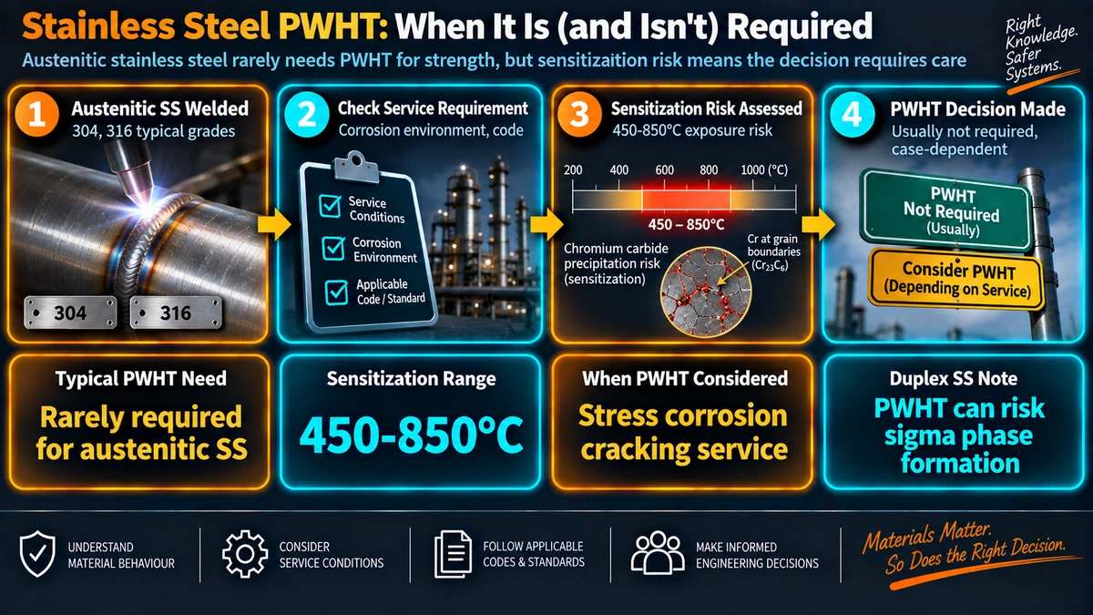 Stainless steel PWHT decision process and sensitization risk assessment