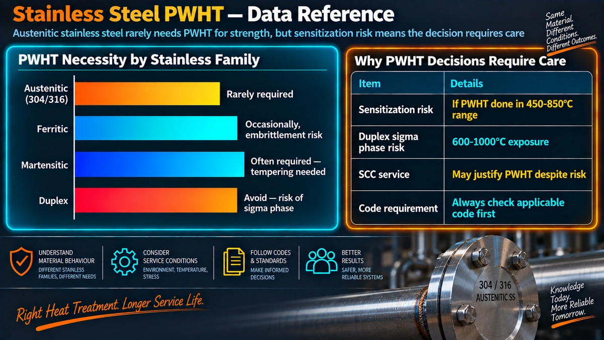 PWHT necessity by stainless steel family and why the decision requires care