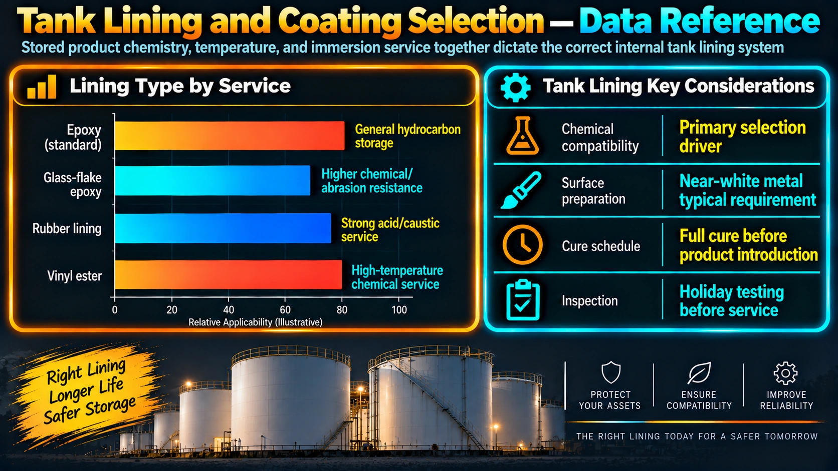 Tank Lining and Coating Selection — Data Reference