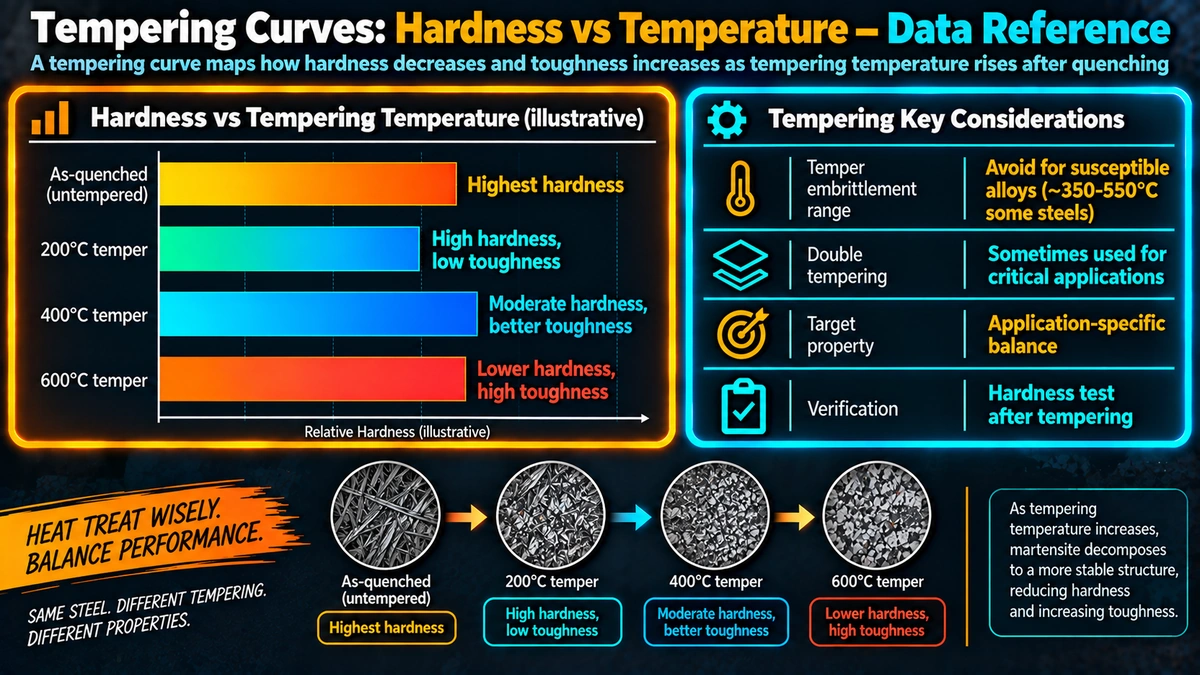 Hardness versus tempering temperature curve and key considerations