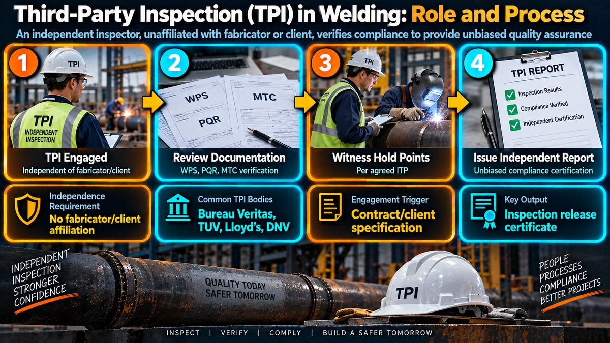 Third party inspection process and role in welding fabrication