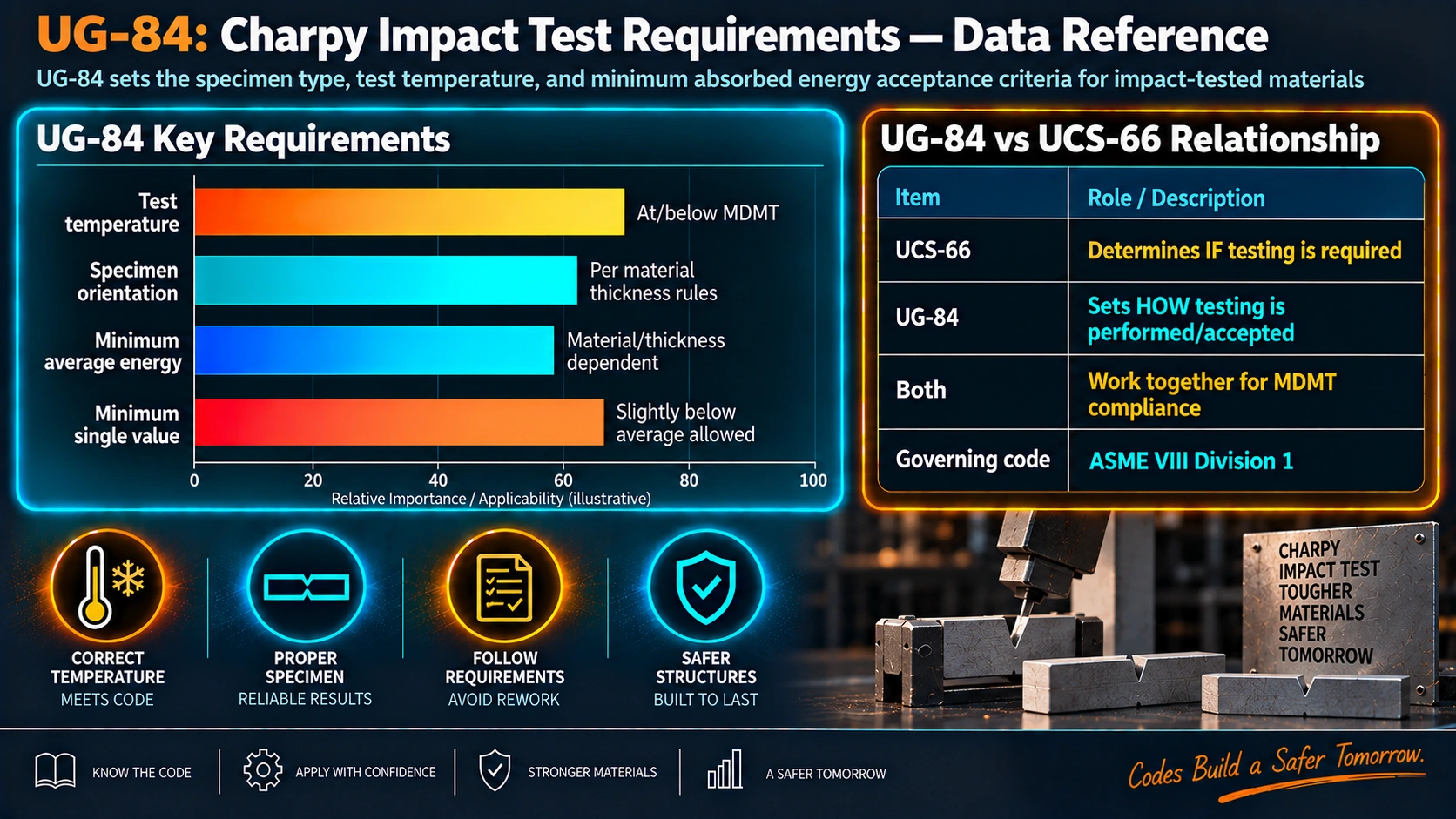 UG-84 key requirements and relationship to UCS-66 exemption curves