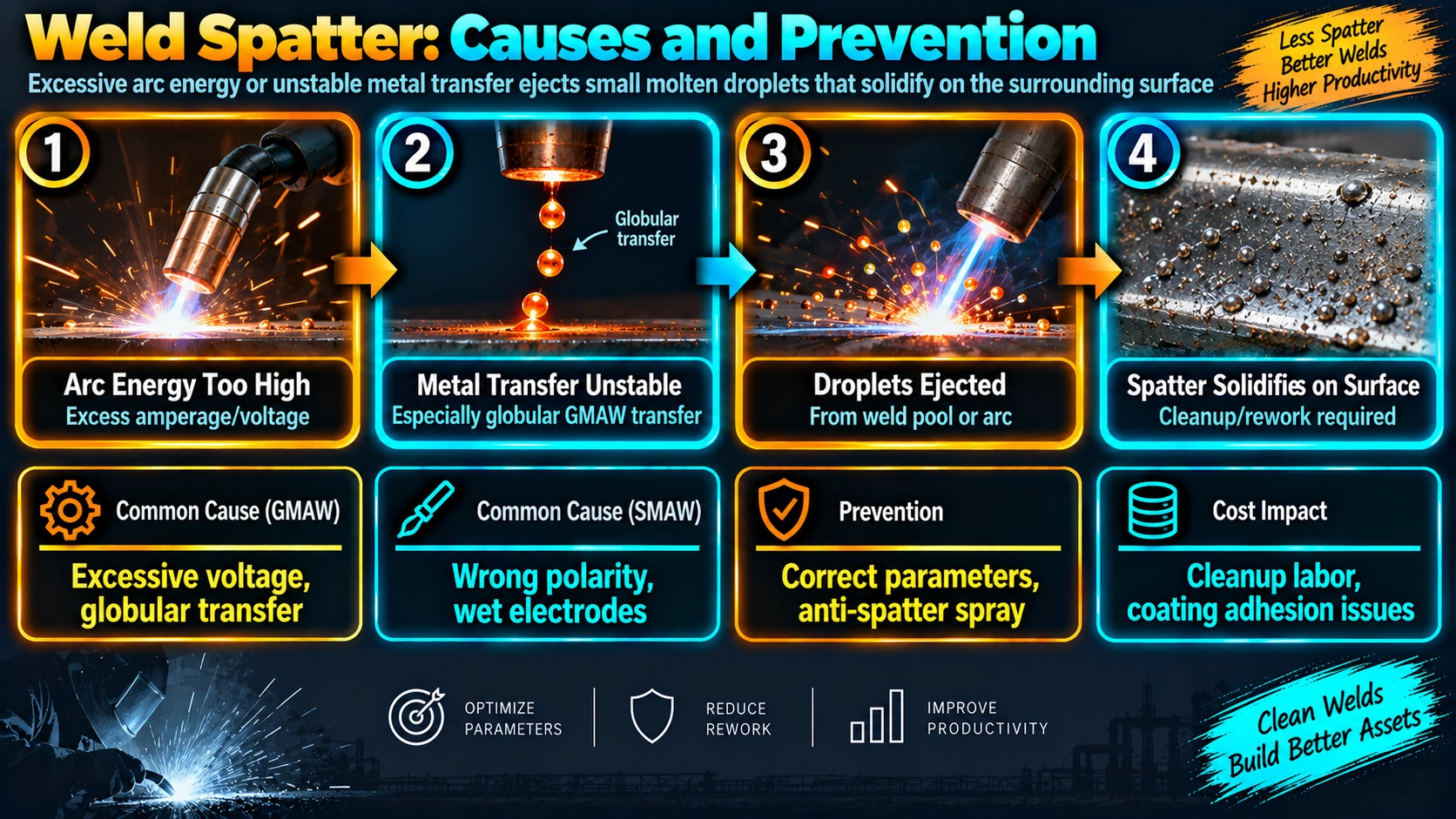 Weld Spatter: Causes and Prevention