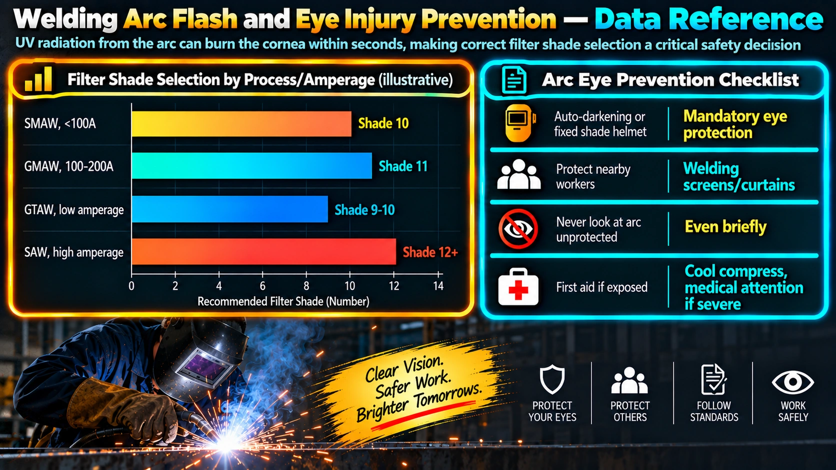 Welding Arc Flash and Eye Injury Prevention — Data Reference